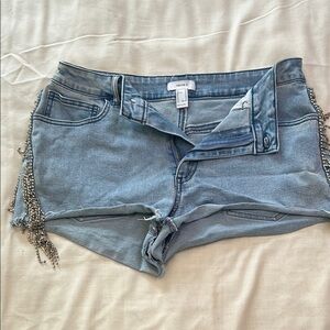 Forever 21 Denim Shorts with Chain Fringe